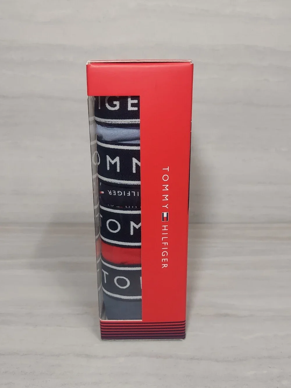 Tommy Hilfiger 4-Pack Boxer Briefs — Navy, Gray, Red, Black